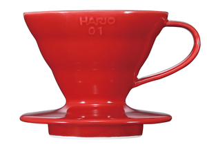 Hario - V60 01 - PorslinsFilter Röd 1kopp
